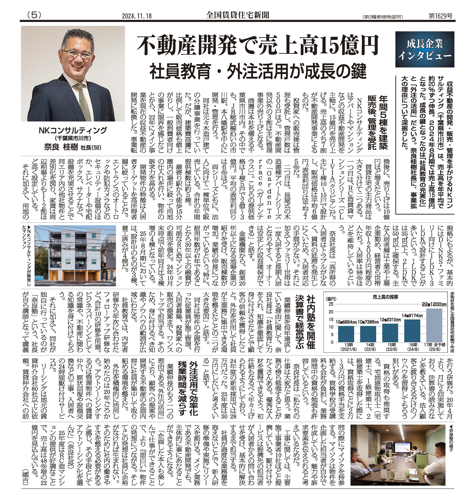 全国賃貸住宅新聞（2024/11/18）